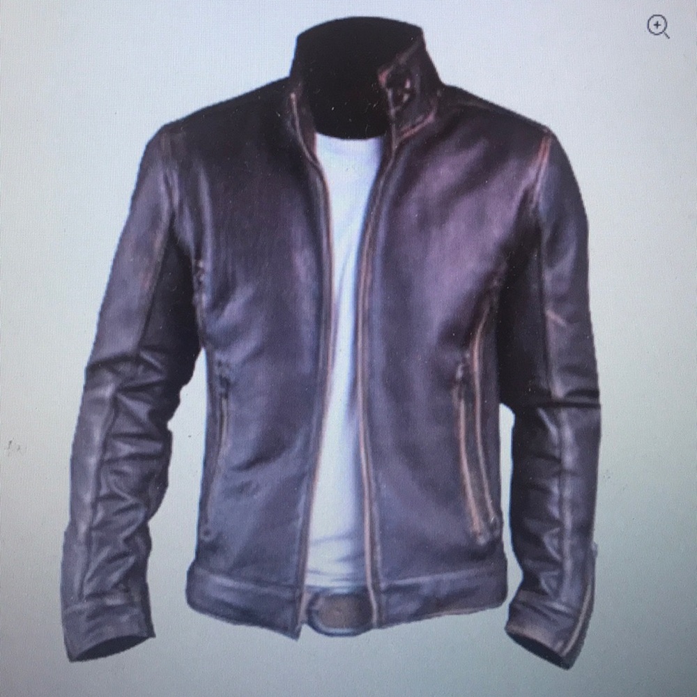 Racer Brown Genuine Handmade Leather Jacket NWOT